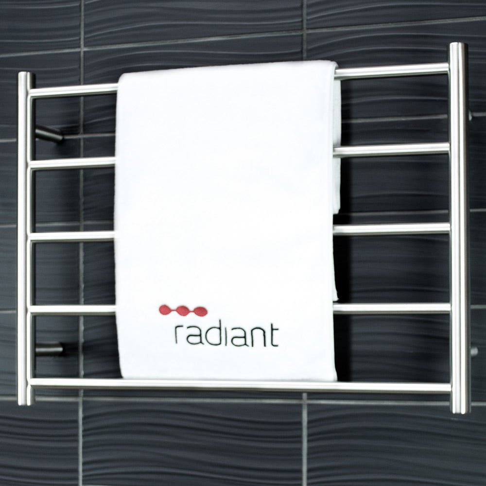 RADIANT HEATING 5-BARS ROUND NON-HEATED TOWEL RAIL BRUSHED SATIN 750MM
