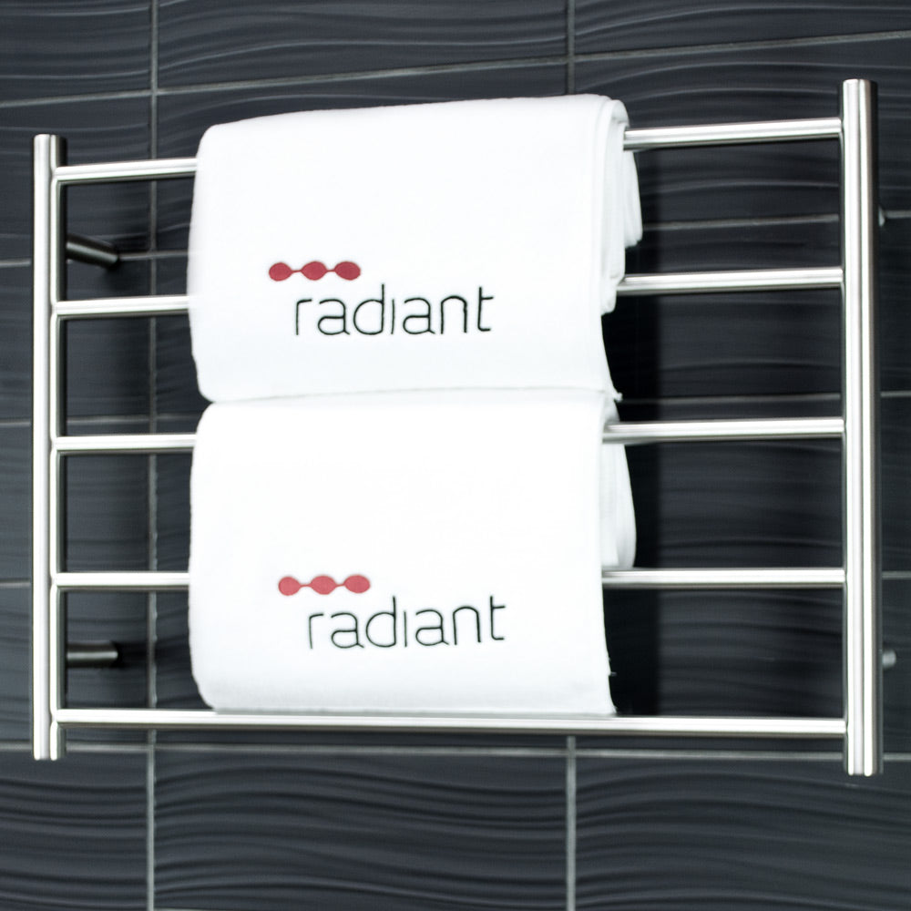 RADIANT HEATING 5-BARS ROUND NON-HEATED TOWEL RAIL BRUSHED SATIN 750MM