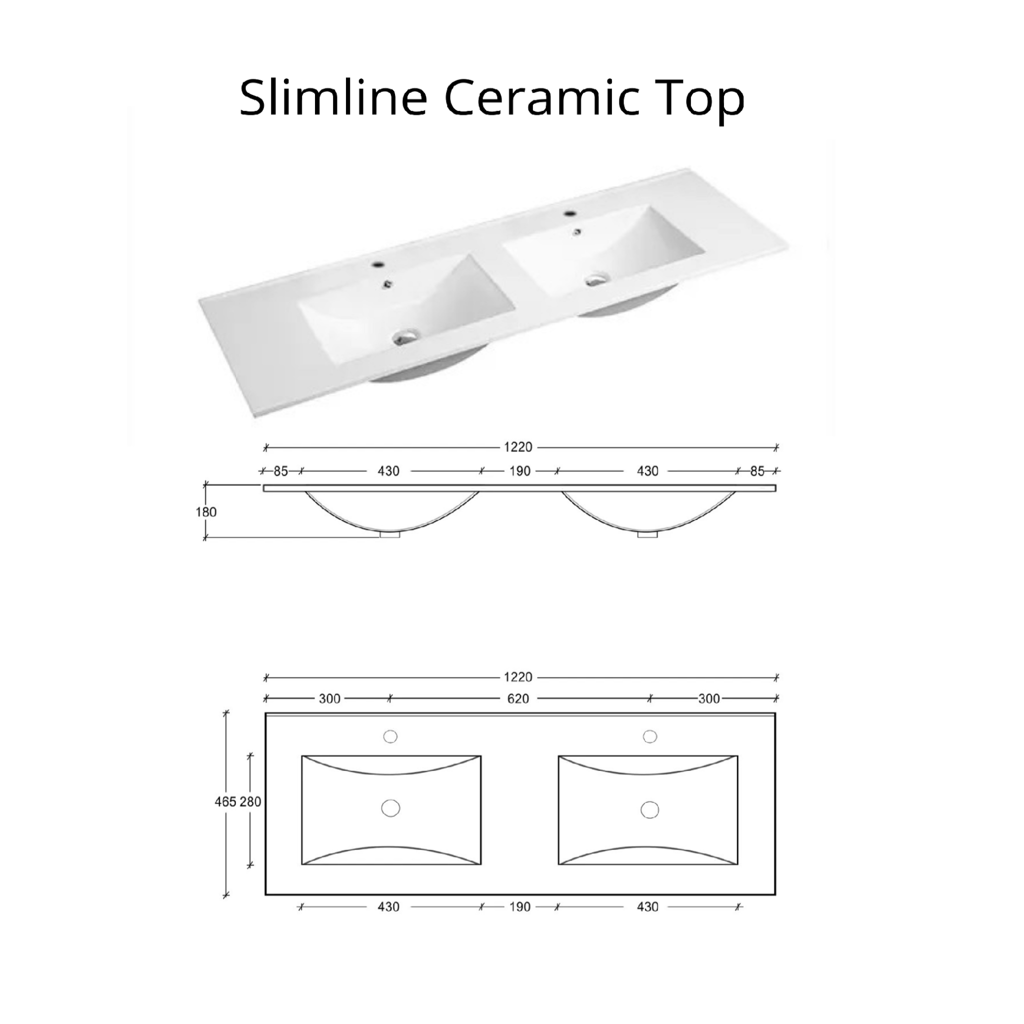 OTTI BYRON NATURAL OAK 1200MM DOUBLE BOWL WALL HUNG VANITY (NO ORIGINAL BOX - BRAND NEW)