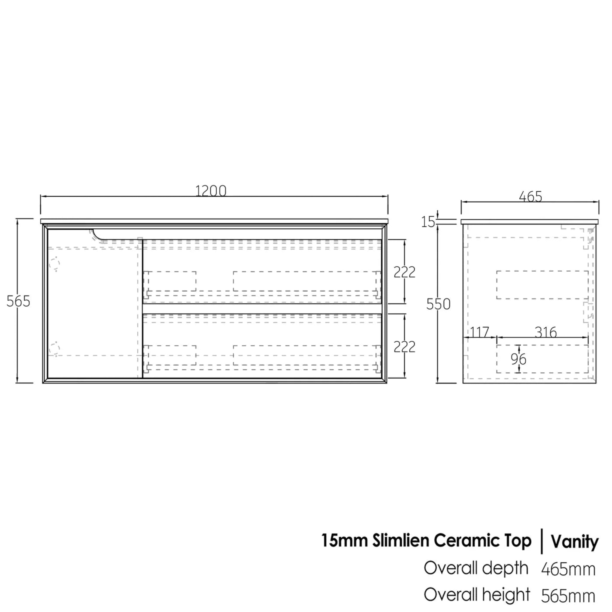 OTTI BYRON NATURAL OAK 1200MM SINGLE BOWL FLOOR STANDING VANITY