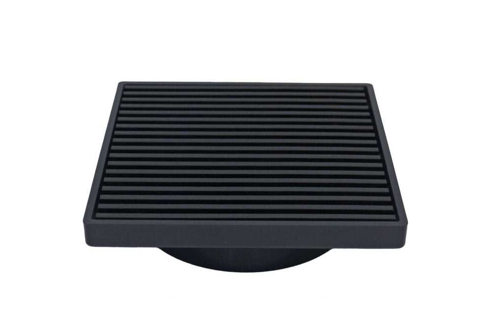 GRATES2GO SLIMLINE UPVC BLACK POINT DRAIN WITH WEDGE WIRE GRATE MATTE BLACK 100MM