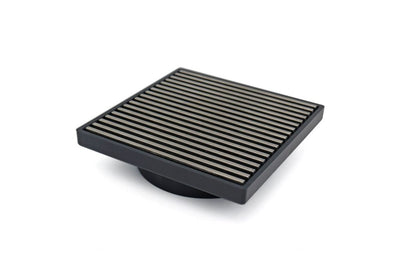 GRATES2GO SLIMLINE UPVC POINT DRAIN WITH WEDGE WIRE GRATE BLACK 117MM