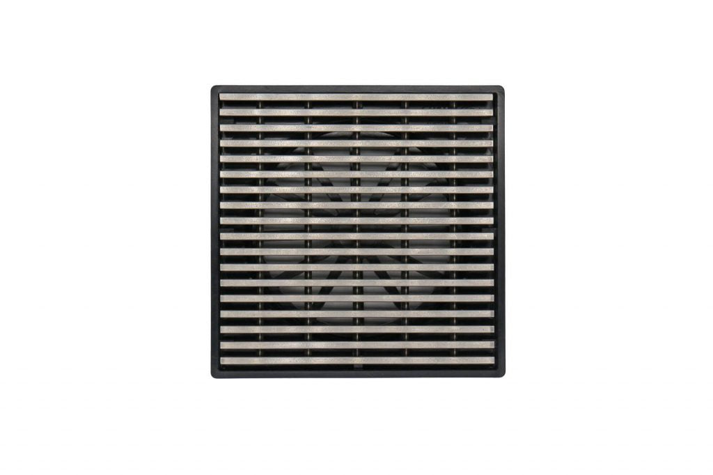 GRATES2GO SLIMLINE UPVC POINT DRAIN WITH WEDGE WIRE GRATE BLACK 117MM