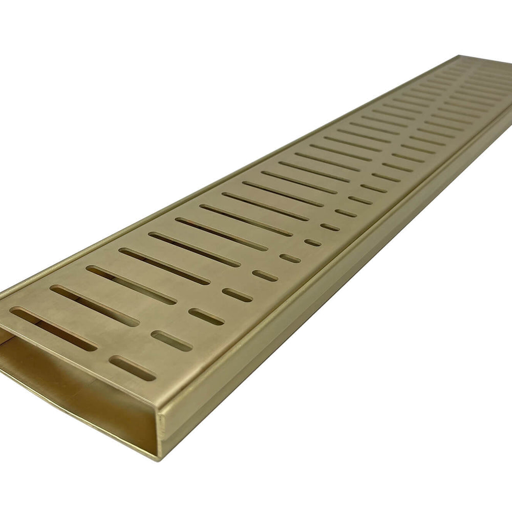GRATES2GO NATURAL BRASS FLOW PATTERN DRAIN 1000MM LENGTH (CUSTOM AVAILABLE)