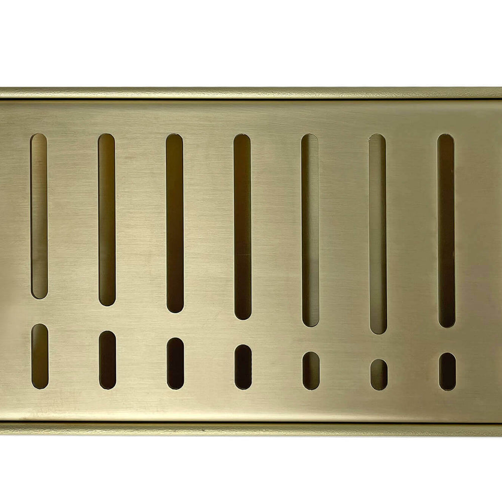 GRATES2GO NATURAL BRASS FLOW PATTERN DRAIN 1000MM LENGTH (CUSTOM AVAILABLE)