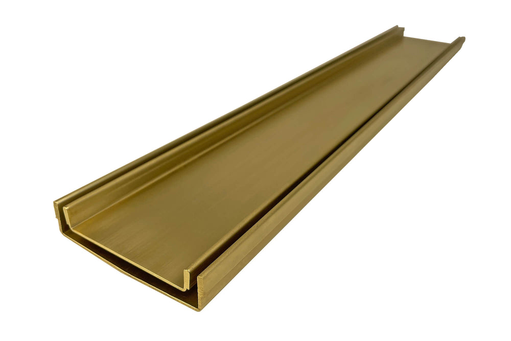 GRATES2GO TILE INSERT DRAIN NATURAL BRASS 100MM X 1000MM (CUSTOM SIZES AVAILABLE)