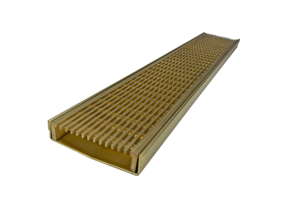GRATES2GO NATURAL BRASS WEDGE WIRE DRAIN 100MM X 1000MM (CUSTOM SIZES AVAILABLE)