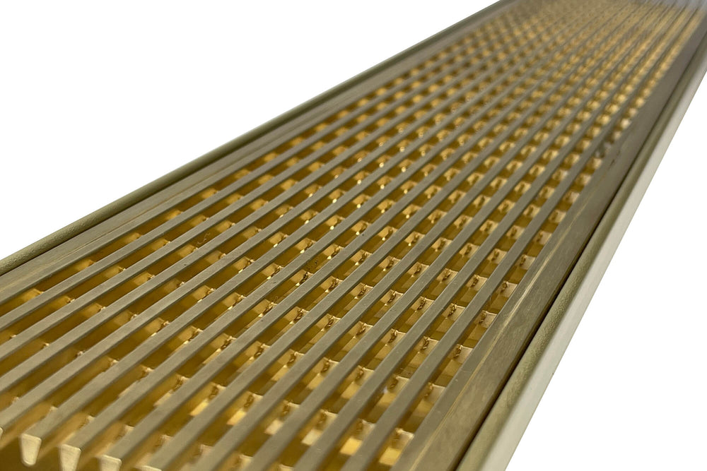 GRATES2GO NATURAL BRASS WEDGE WIRE DRAIN 100MM X 1000MM (CUSTOM SIZES AVAILABLE)