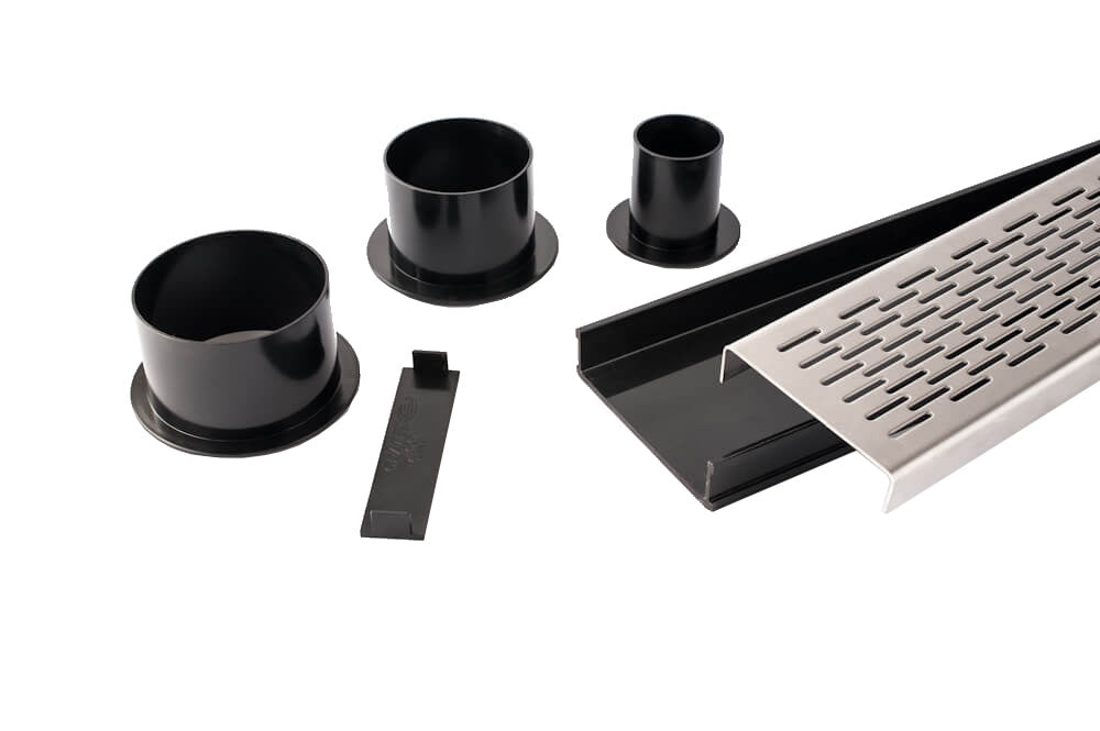 GRATES2GO UPVC BRICK PATTERN MODULAR KIT BLACK 100MM