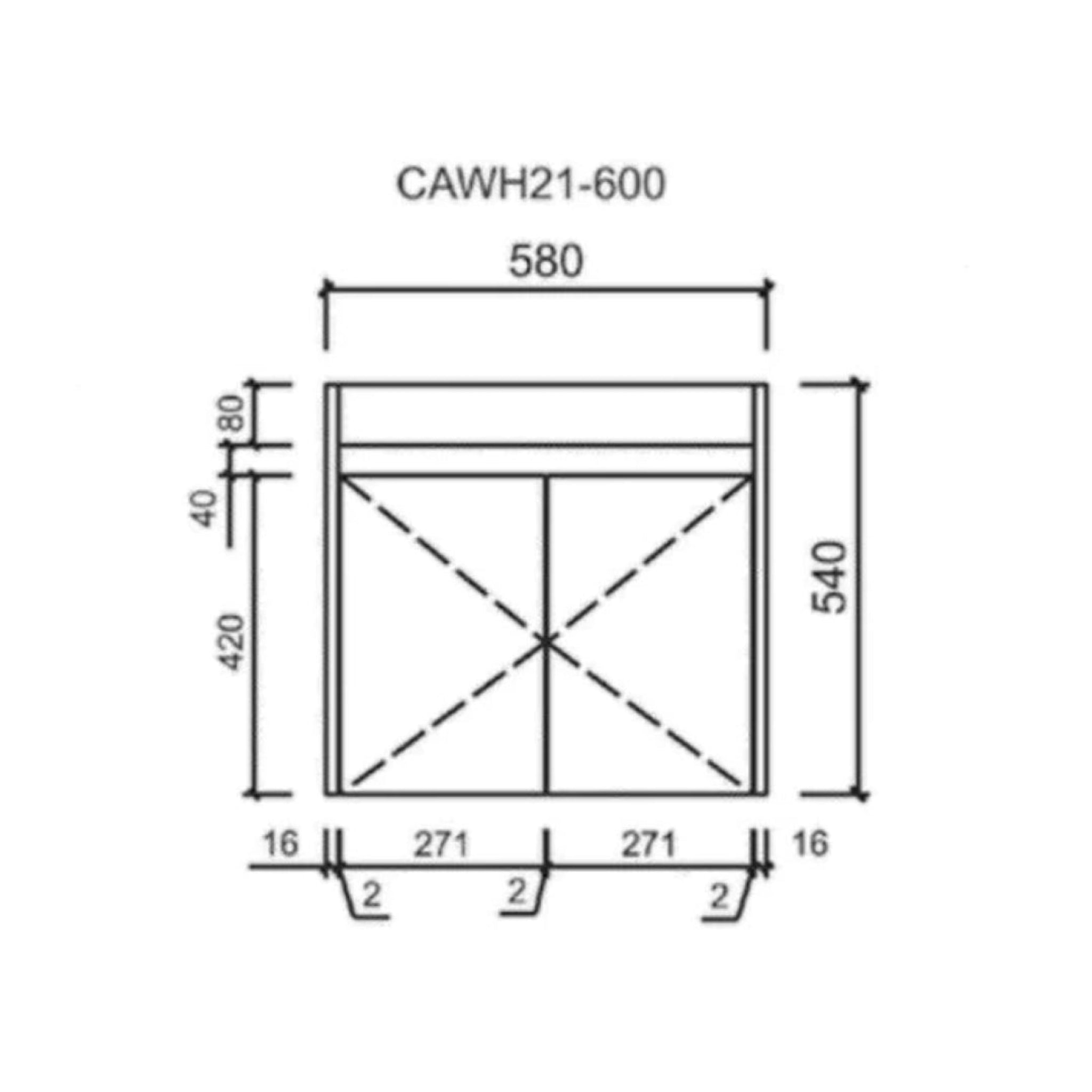 AULIC YORK WHITE OAK 600MM SPACE SAVING SINGLE BOWL WALL HUNG VANITY