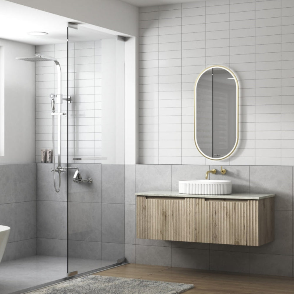 AULIC CALDER NATURAL OAK 1200MM SINGLE BOWL WALL HUNG VANITY