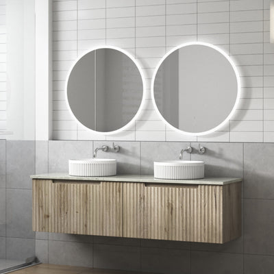 AULIC CALDER NATURAL OAK 1500MM DOUBLE BOWL WALL HUNG VANITY