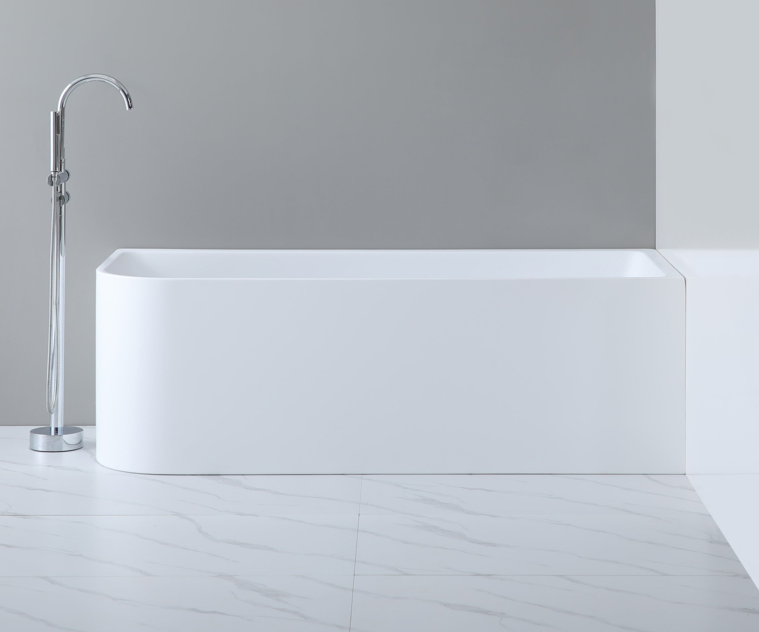 POSEIDON GLOSS WHITE RIGHT CORNER MULTI-FIT BATHTUB 580MM (AVAILABLE IN 1400MM, 1500MM AND 1700MM)