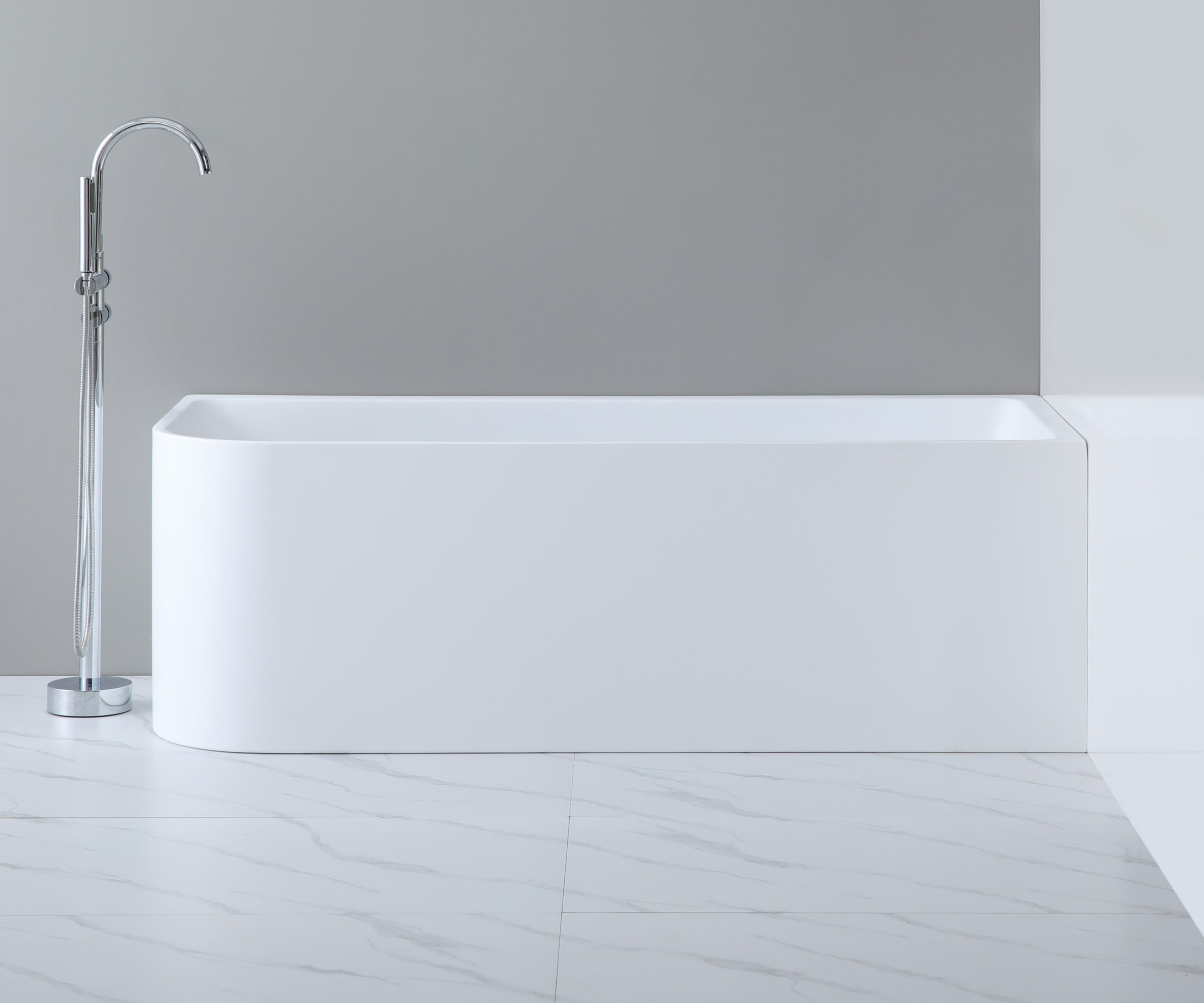 POSEIDON GLOSS WHITE RIGHT CORNER MULTI-FIT BATHTUB 510MM HEIGHT (AVAILABLE IN 1400MM, 1500MM AND 1700MM)