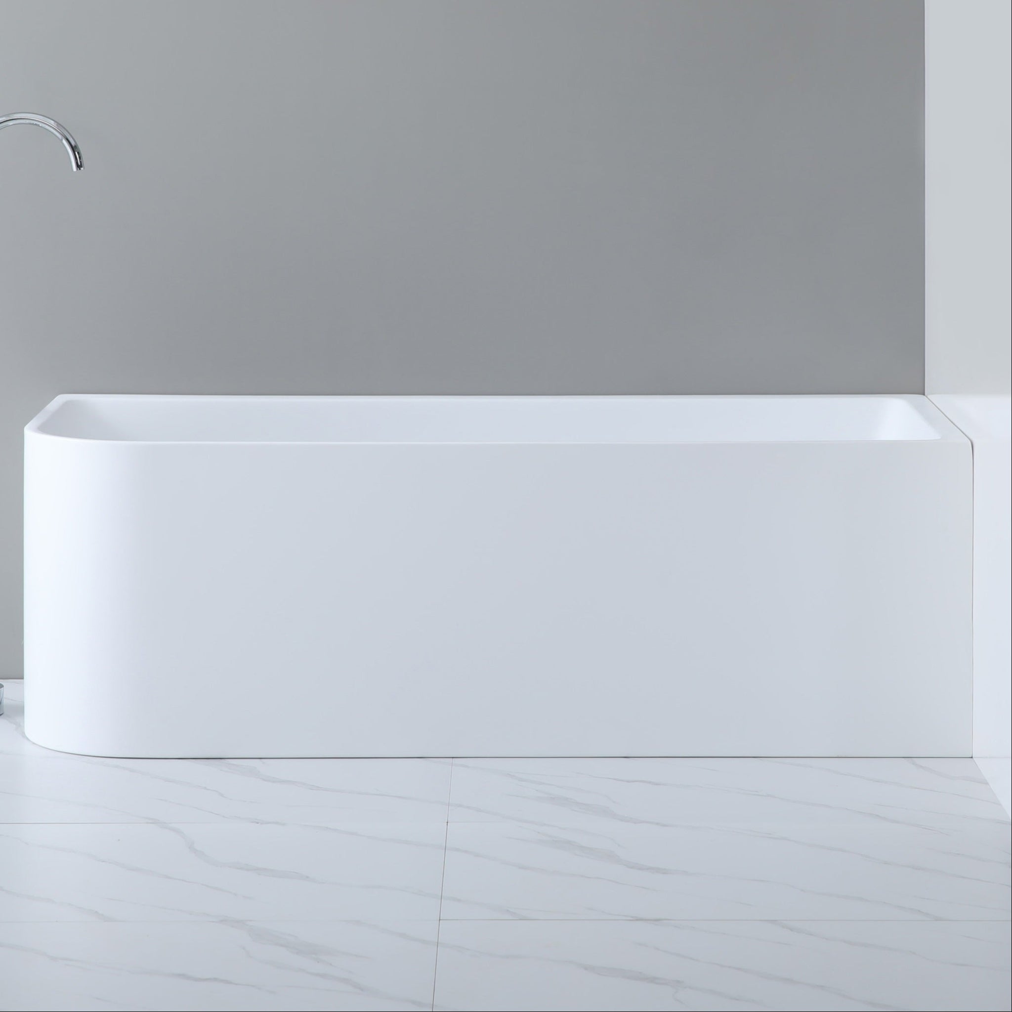 POSEIDON GLOSS WHITE RIGHT CORNER MULTI-FIT BATHTUB 510MM HEIGHT (AVAILABLE IN 1400MM, 1500MM AND 1700MM)