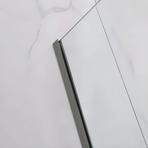 COVEY FRAMELESS WALK IN SINGLE PANEL WITH WALL CHANNEL GUN METAL GREY