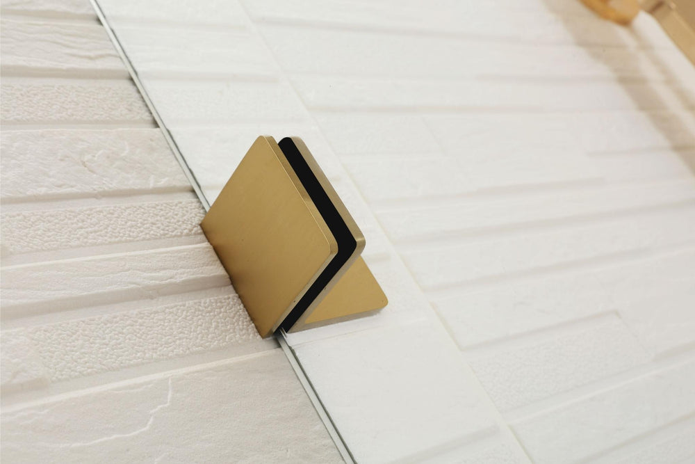 COVEY FRAMELESS ARCH WALK IN SINGLE FIX PANEL SHOWER SCREEN BRUSHED GOLD
