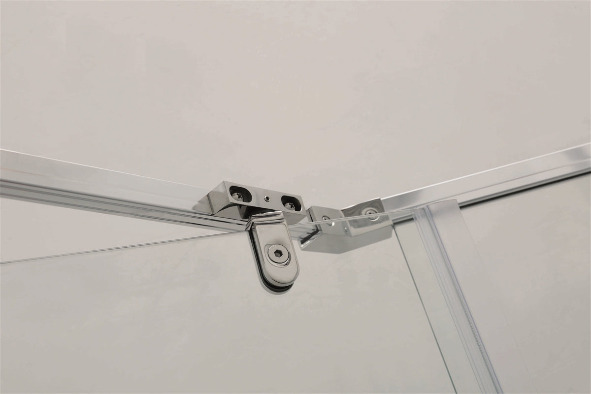 COVEY SEMI-FRAMELESS DIAMOND PIVOT DOOR SHOWER SCREEN CHROME