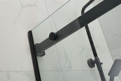 COVEY WALL TO WALL FRAMELESS SINGLE SLIDING DOOR SHOWER SCREEN MATTE BLACK