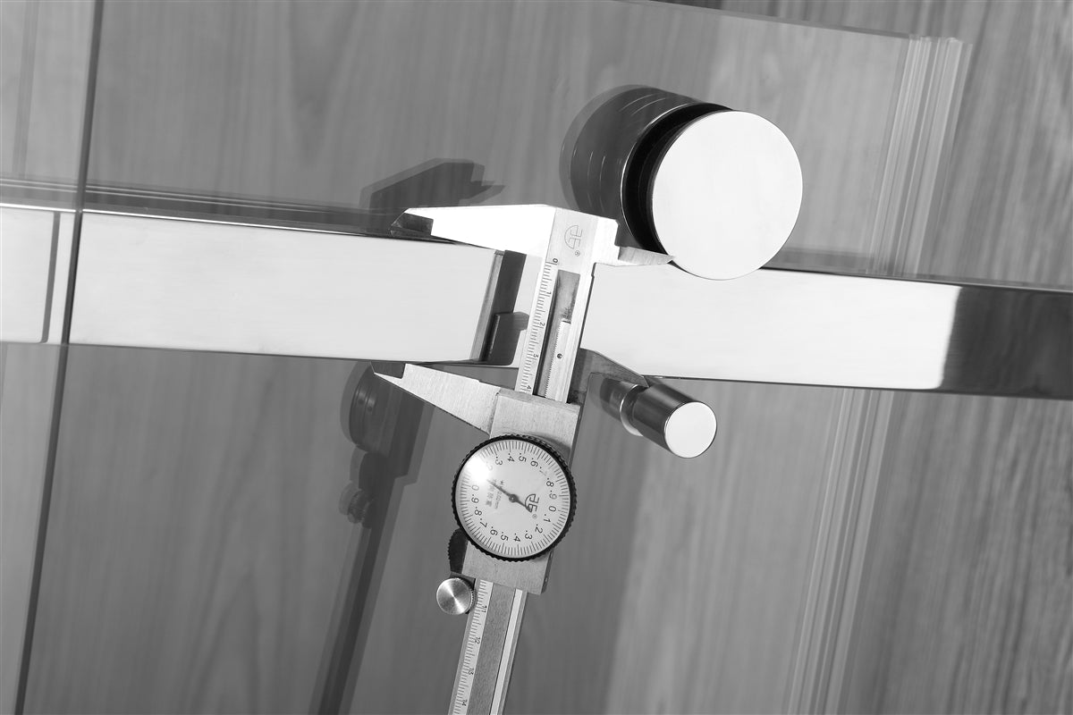 COVEY WALL TO WALL FRAMELESS SINGLE SLIDING DOOR SHOWER SCREEN CHROME