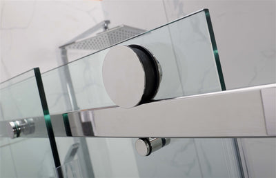 COVEY WALL TO WALL FRAMELESS SINGLE SLIDING DOOR SHOWER SCREEN CHROME