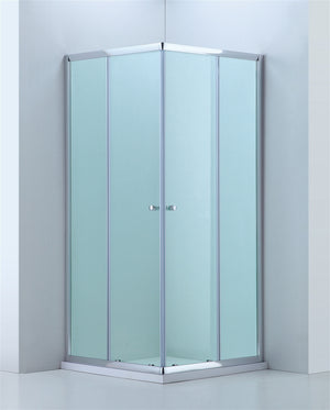 COVEY SEMI-FRAME CORNER OPEN DOOR SLIDING CHROME