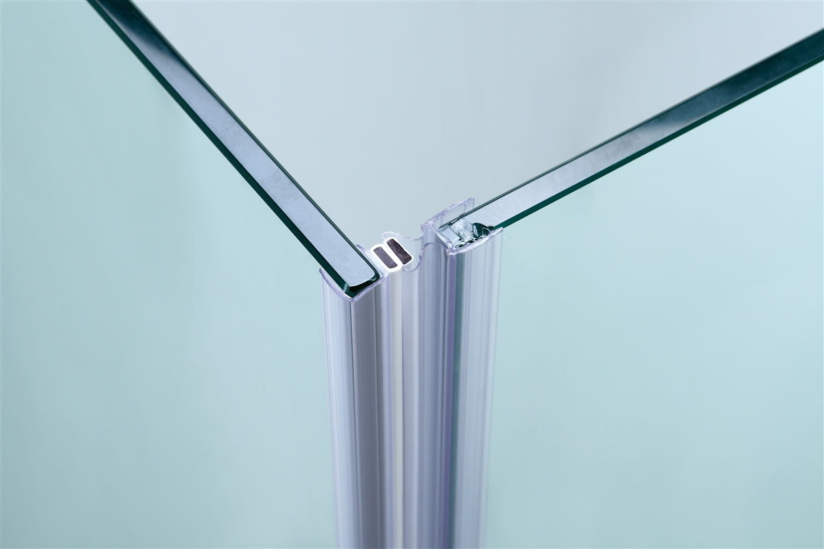 COVEY SEMI-FRAME CORNER OPEN DOOR SLIDING CHROME