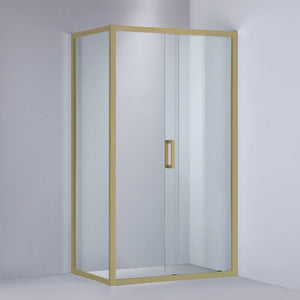 COVEY SEMI-FRAMELESS SINGLE SLIDING DOOR SHOWER SCREEN LIGHT GOLD