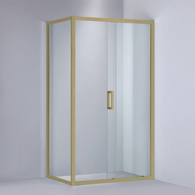 COVEY SEMI-FRAMELESS SINGLE SLIDING DOOR SHOWER SCREEN LIGHT GOLD