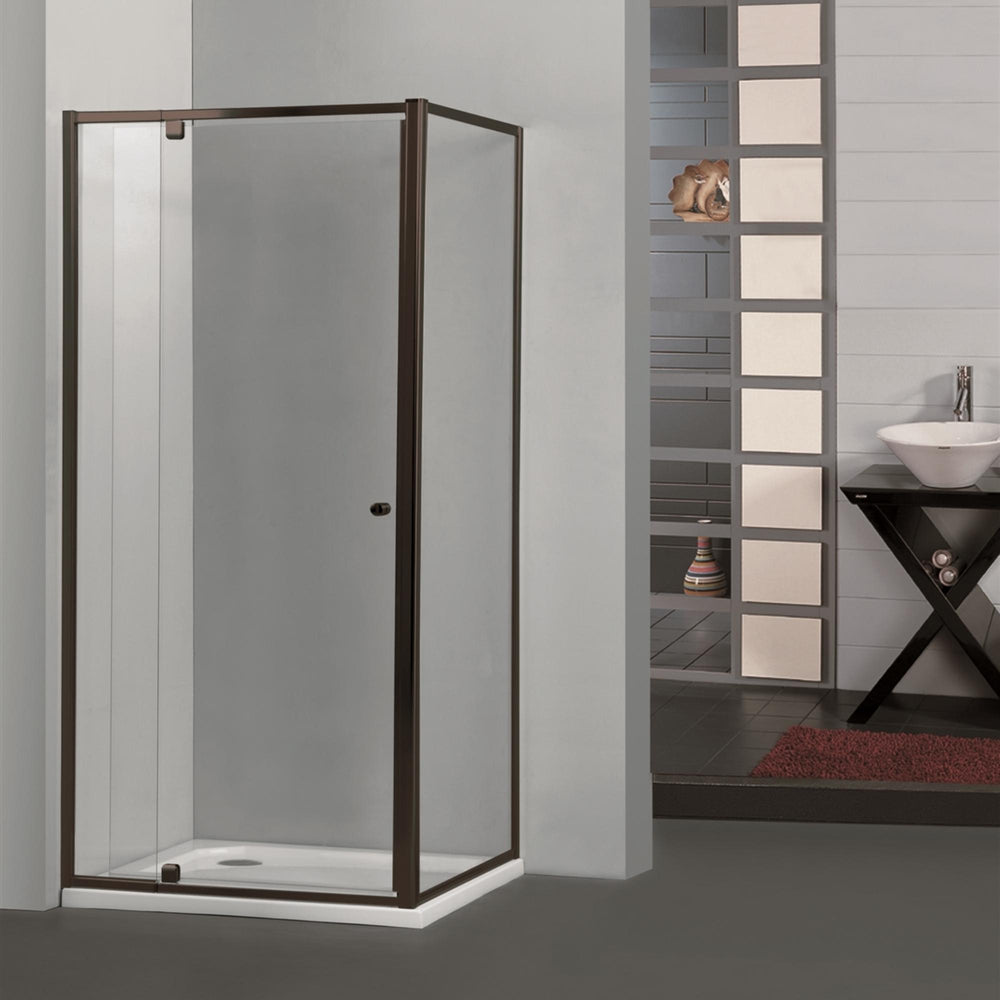 COVEY SEMI-FRAMELESS PIVOTAL DOOR SHOWER SCREEN BLACK