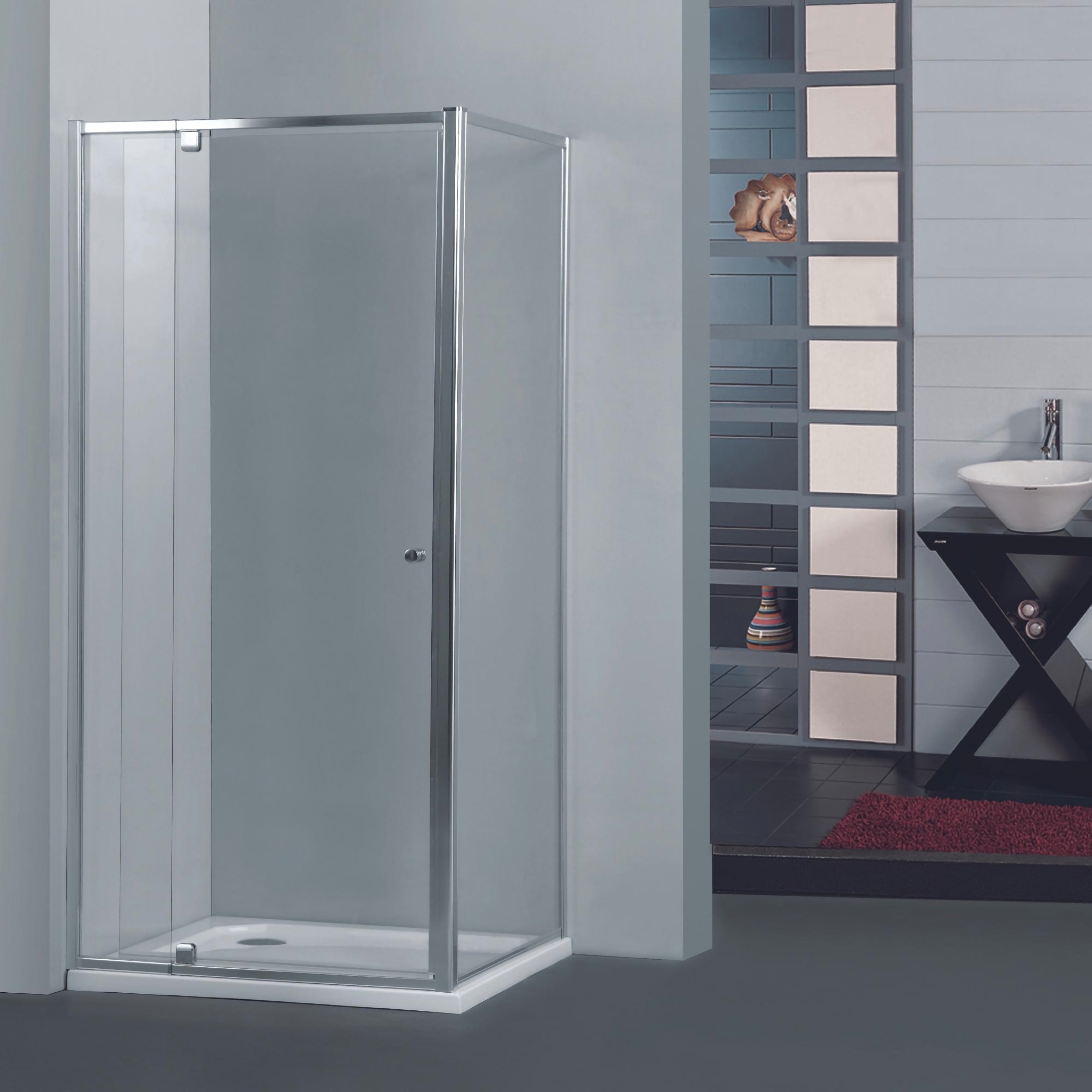 COVEY SEMI-FRAMELESS PIVOTAL DOOR SHOWER SCREEN CHROME