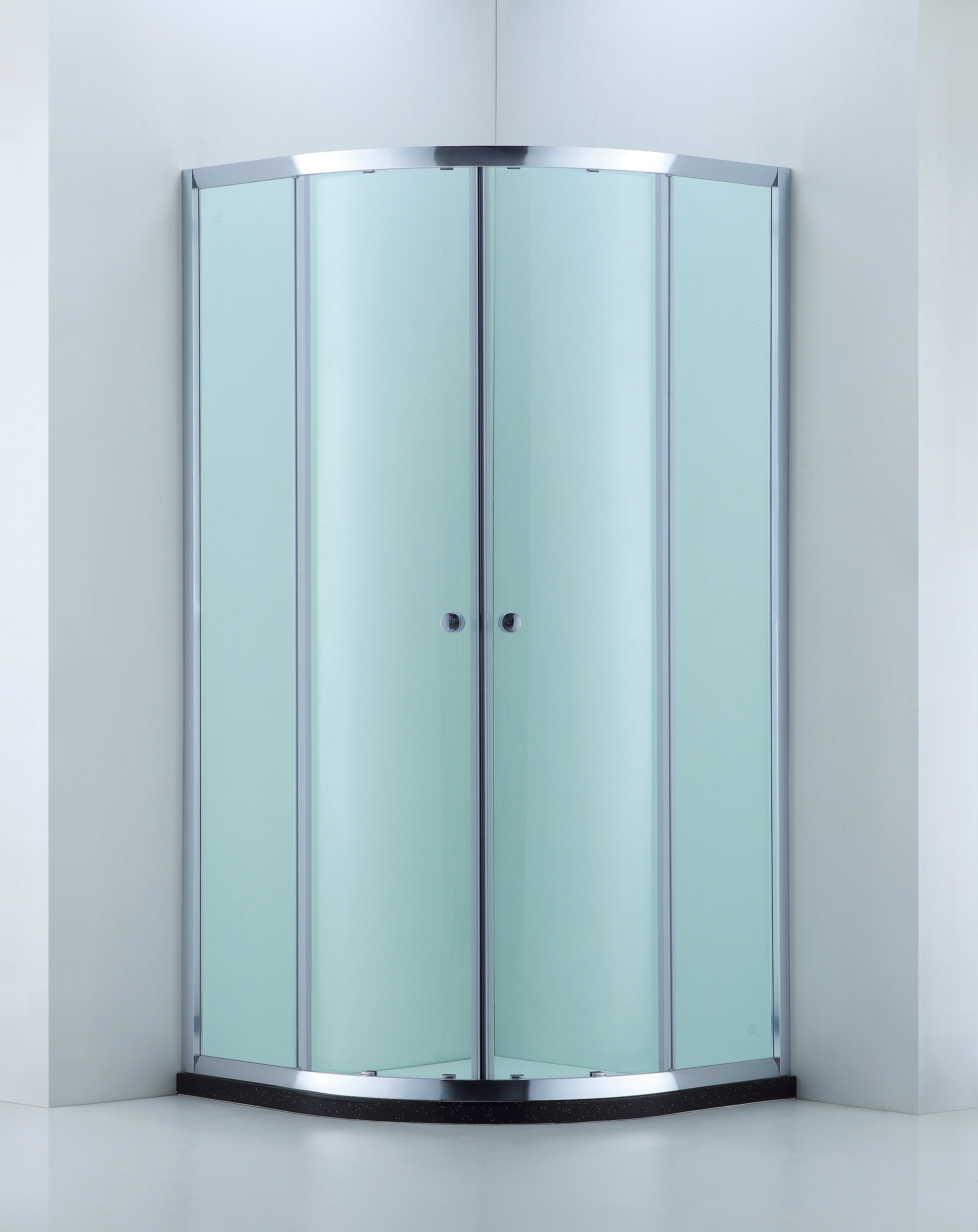 COVEY WALL TO WALL SEMI-FRAMED CURVED SLIDING DOOR SHOWER SCREEN CHROME