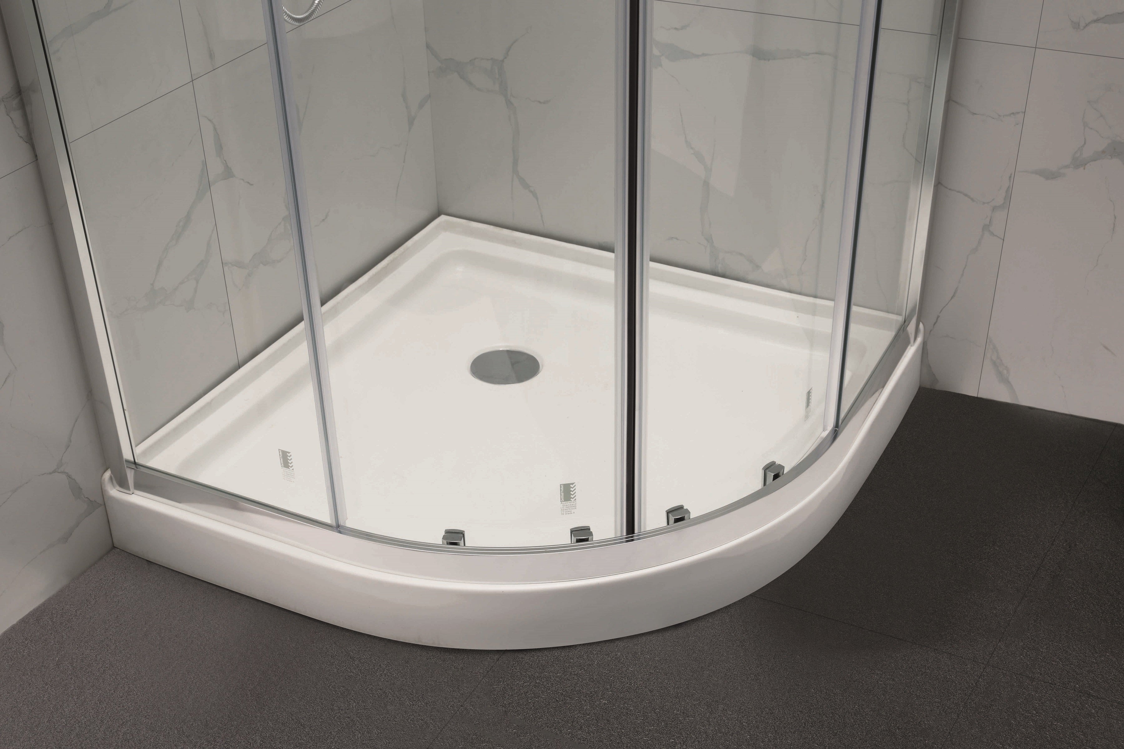 COVEY WALL TO WALL SEMI-FRAMED CURVED SLIDING DOOR SHOWER SCREEN CHROME