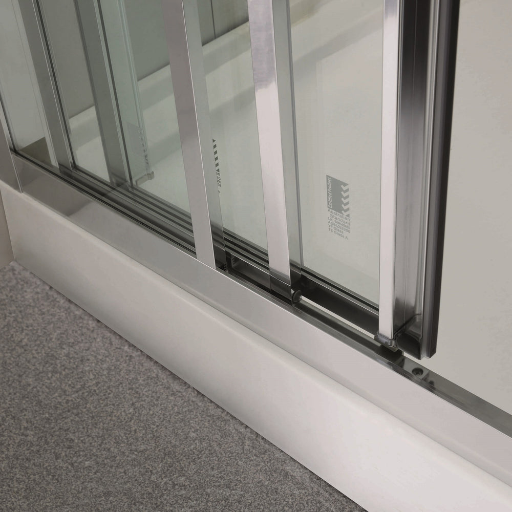 COVEY SEMI-FRAMED TRIPLE SLIDING DOOR WITH 3 PANEL SHOWER SCREEN CHROME