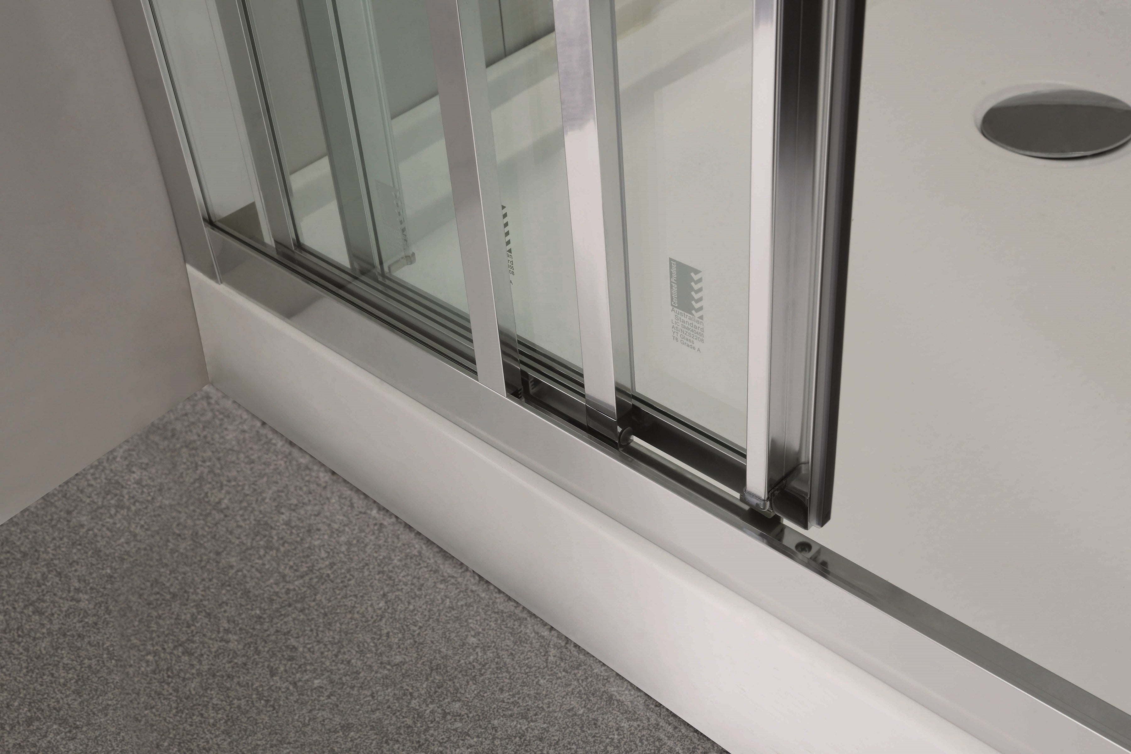 COVEY SEMI-FRAMED TRIPLE SLIDING DOOR WITH 3 PANEL SHOWER SCREEN CHROME