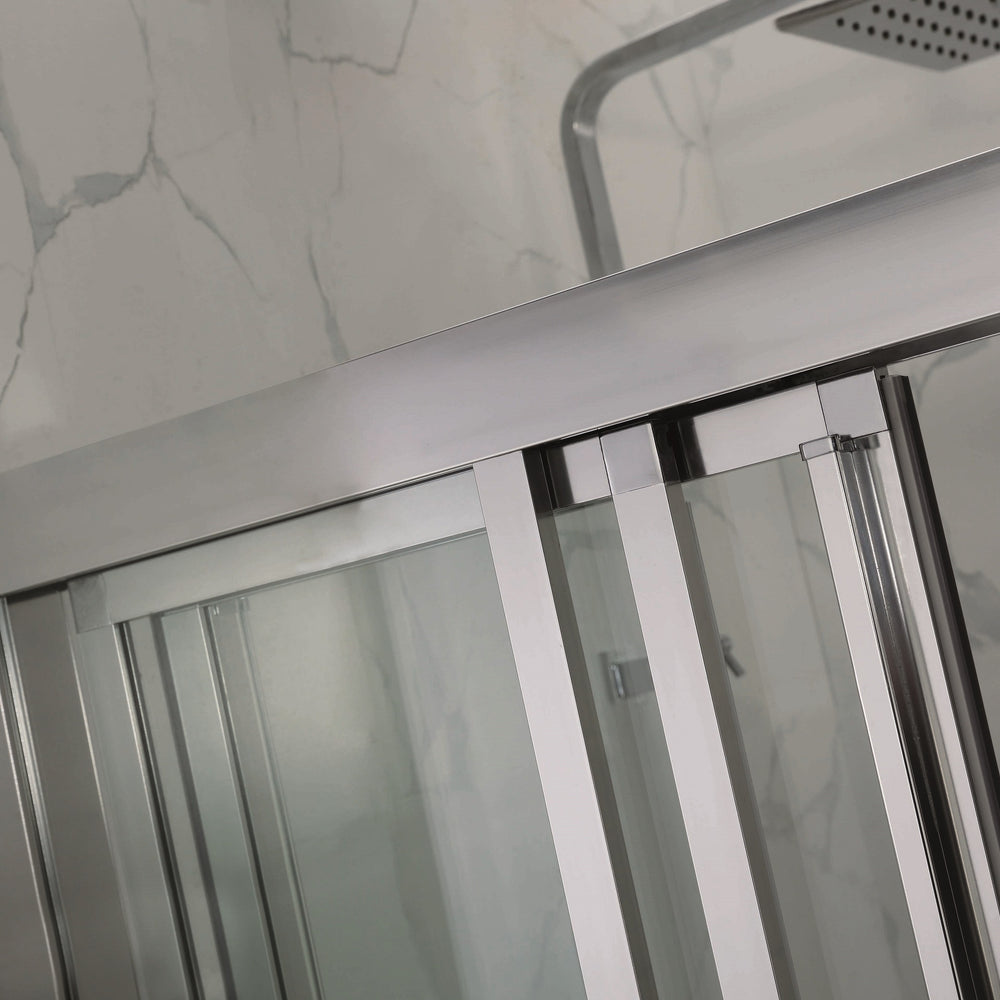 COVEY SEMI-FRAMED TRIPLE SLIDING DOOR WITH 3 PANEL SHOWER SCREEN CHROME