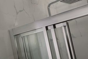 COVEY SEMI-FRAMED TRIPLE SLIDING DOOR WITH 3 PANEL SHOWER SCREEN CHROME