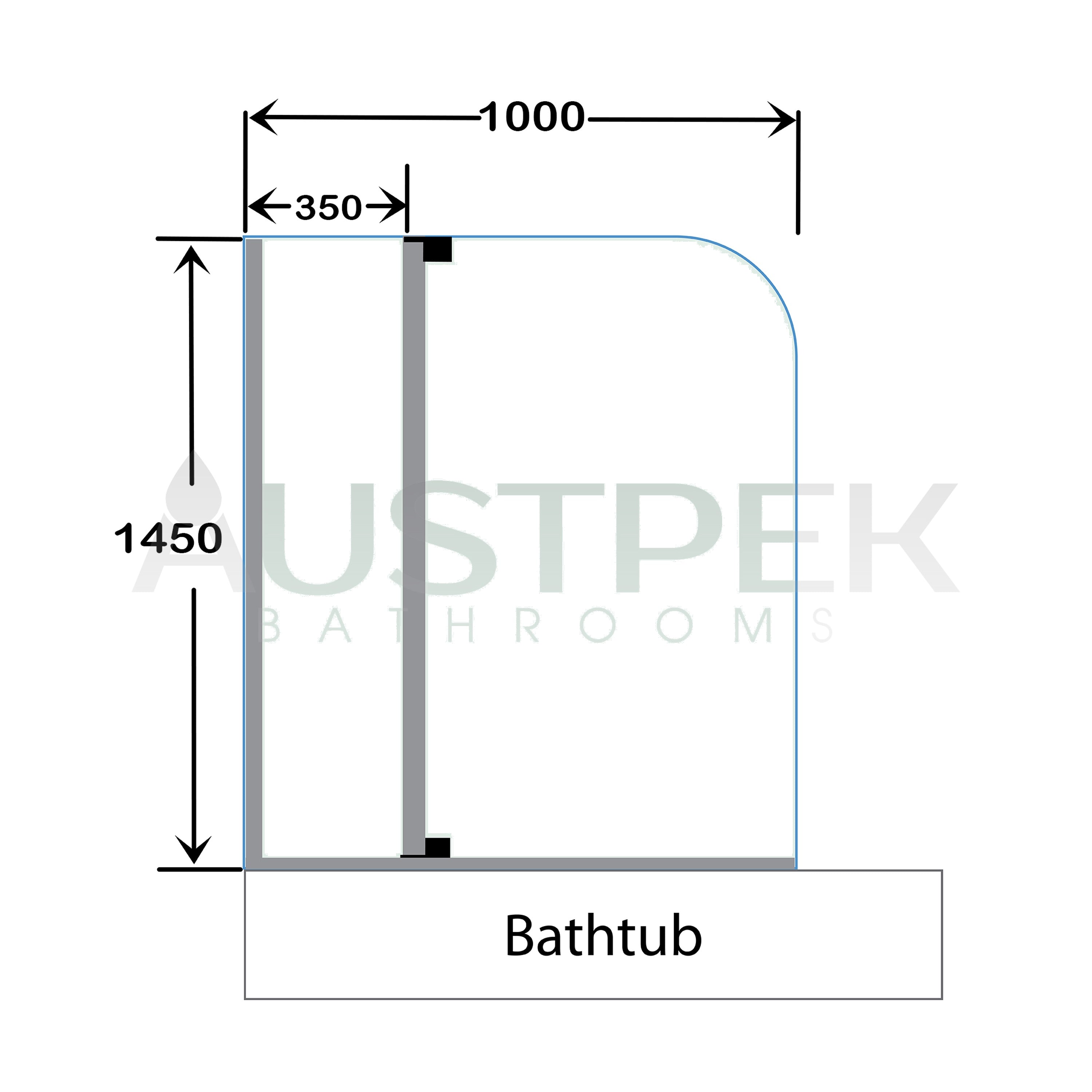 COVEY FIXED AND SWING PANEL OVER BATHTUB SCREEN CHROME