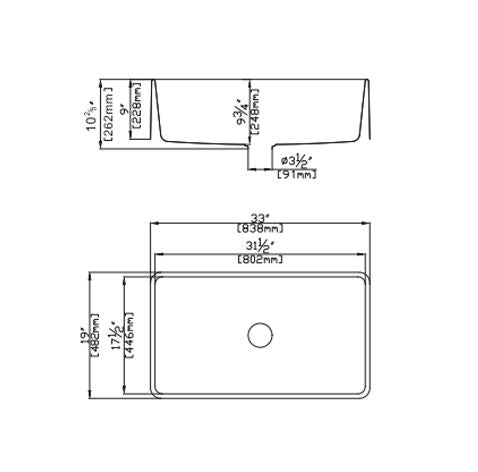 POSEIDON QUARTZ UNDERMOUNT KITCHEN SINK MATTE BLACK 838MM