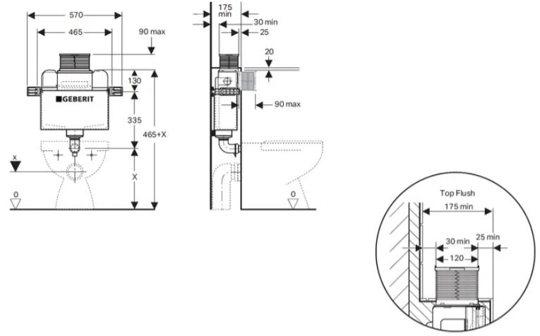 GEBERIT KAPPA LOW-LEVEL CONCEALED CISTERN BTW