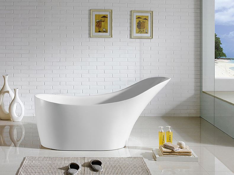 POSEIDON BEVEL FREE STANDING BATH NF GLOSS WHITE (AVAILABLE IN 1400MM, 1500MM AND 1700MM)