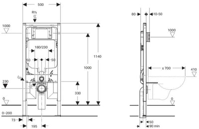 GEBERIT SIGMA 8 CONCEALED CISTERN WALL HUNG