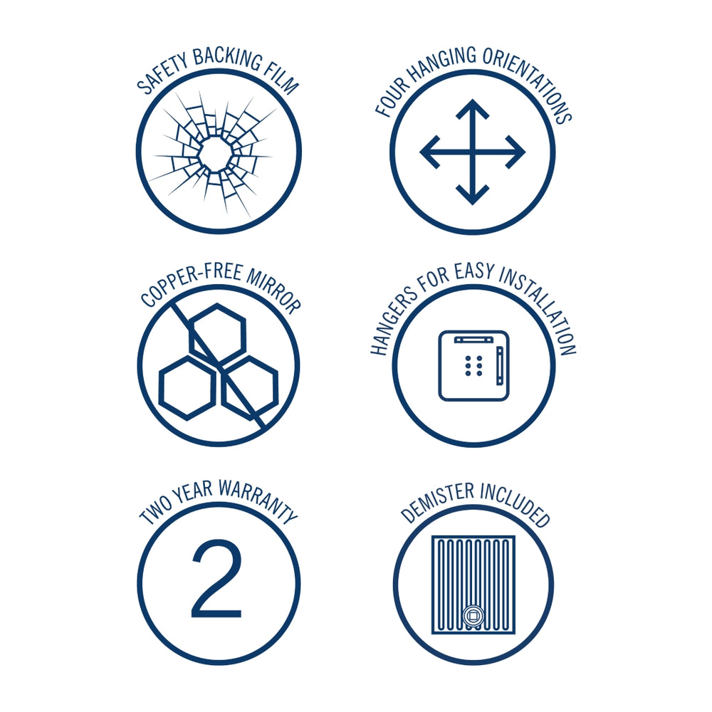 THERMOGROUP ABLAZE FRAMELESS D-SHAPE NON LED MIRROR WITH DEMISTER 1500X1100MM