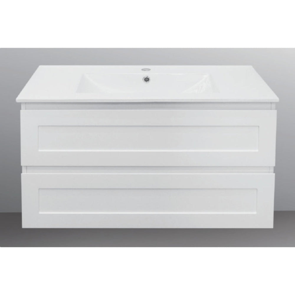 BTH SHAKER PROFILE DRAWER MATTE WHITE 1200MM SINGLE BOWL WALL HUNG VANITY