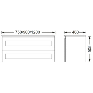 BTH SHAKER PROFILE DRAWER MATTE WHITE 900MM SINGLE BOWL WALL HUNG VANITY