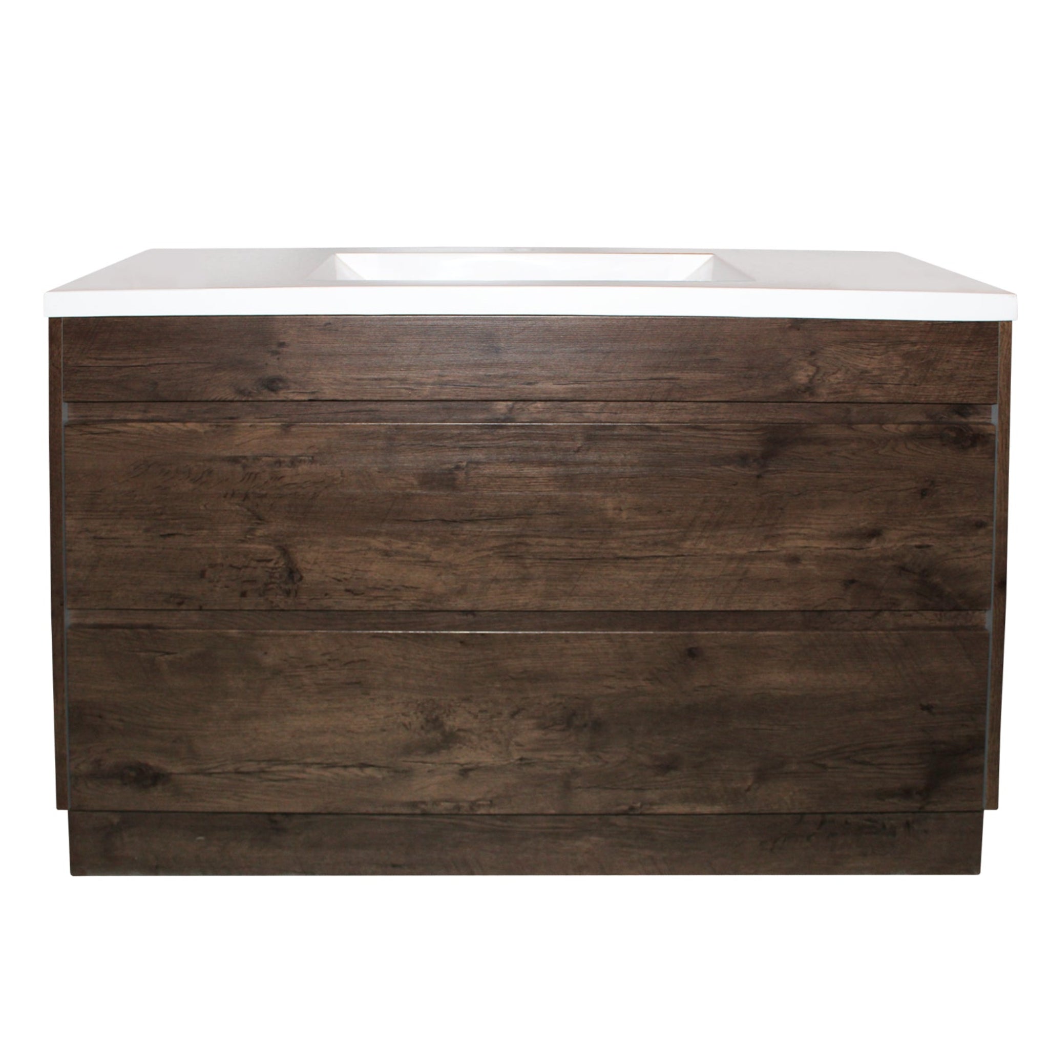POSEIDON QUBIST DARK OAK 1200MM SINGLE BOWL FREE STANDING VANITY