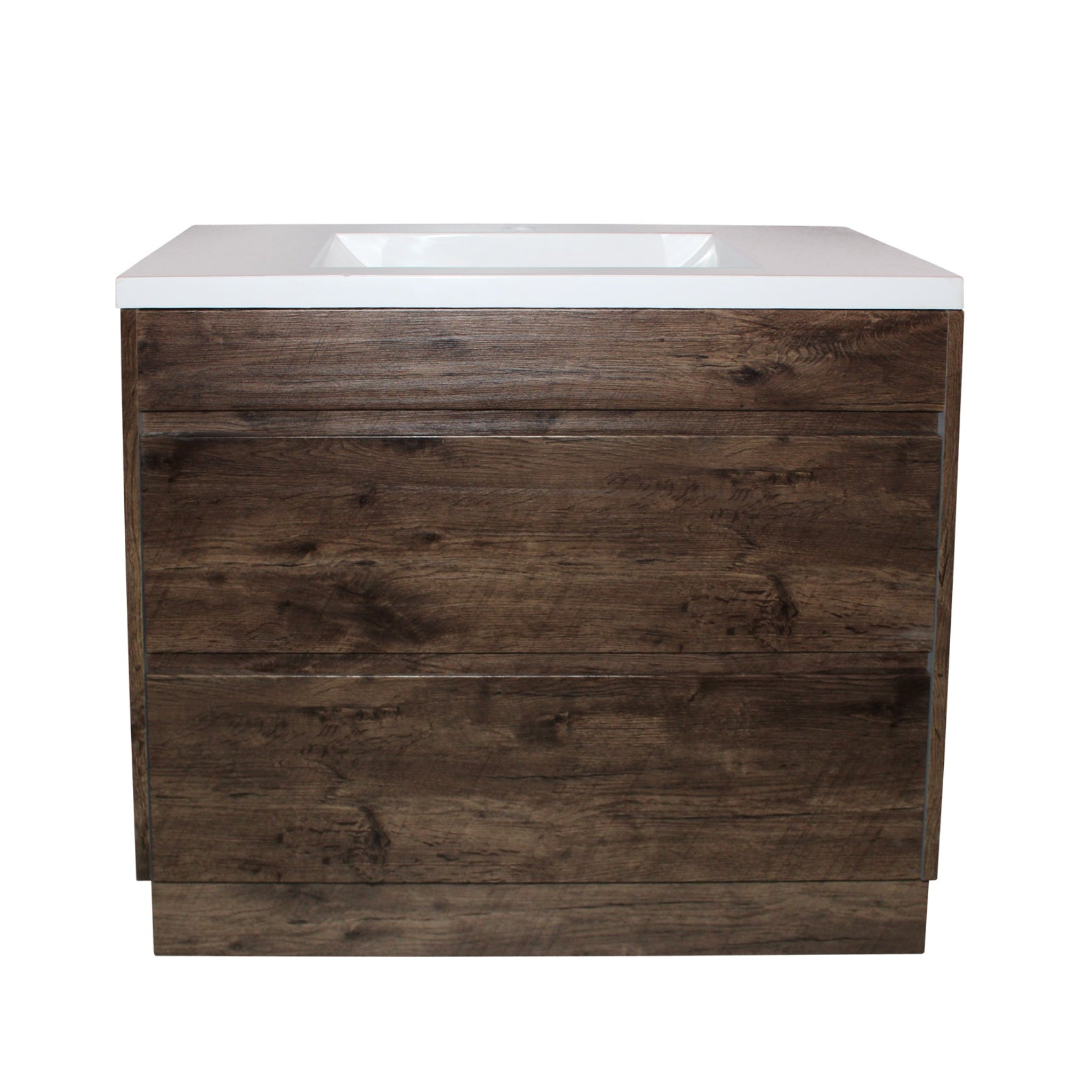 POSEIDON QUBIST DARK OAK 900MM FREE STANDING VANITY