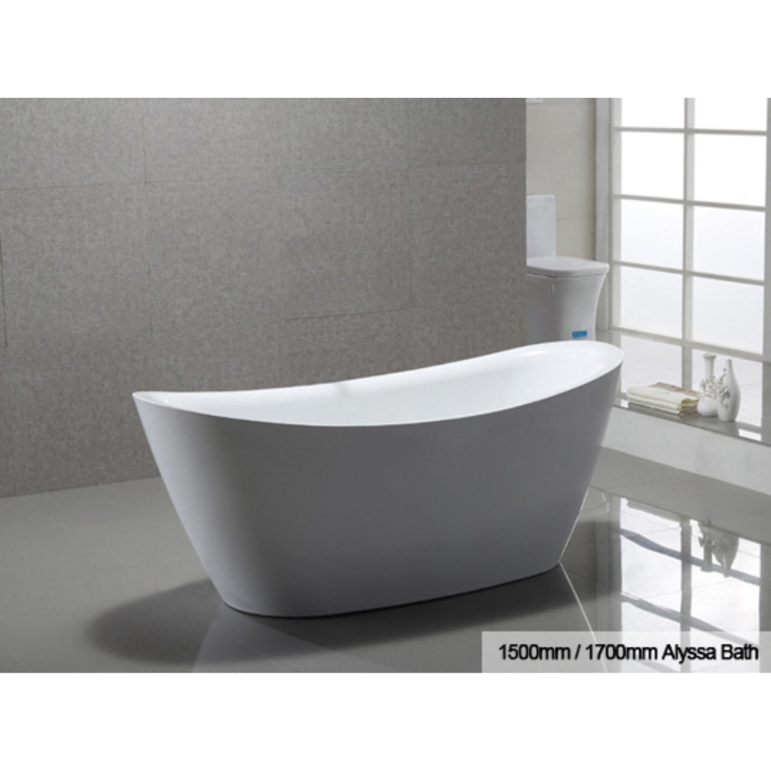 DURAPLEX ALYSSA FREE STANDING BATH GLOSS WHITE (AVAILABLE IN 1500MM AND 1700MM)