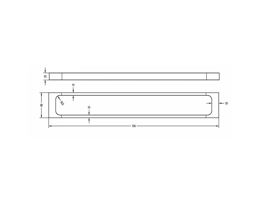INSPIRE TARAN SINGLE NON-HEATED TOWEL RAIL CHROME 600MM AND 750MM
