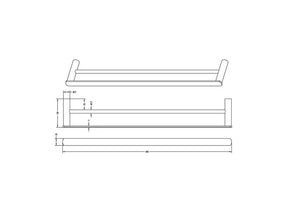 INSPIRE VETTO DOUBLE NON-HEATED TOWEL RAIL GUN METAL 600MM AND 750MM